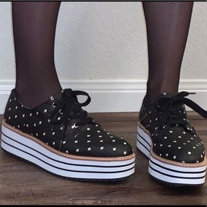 Zara Platform Polka Dot Woman’s Black/ White 7.5